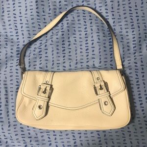 White leather purse